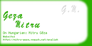 geza mitru business card