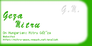 geza mitru business card